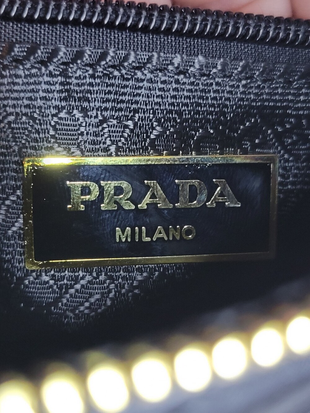 GWP Prada Black Quilted Tessuto Nylon Chain Bag 9"x8", New In Box - Picture 9 of 15